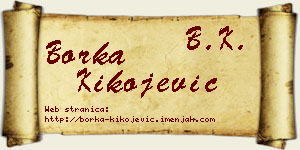 Borka Kikojević vizit kartica